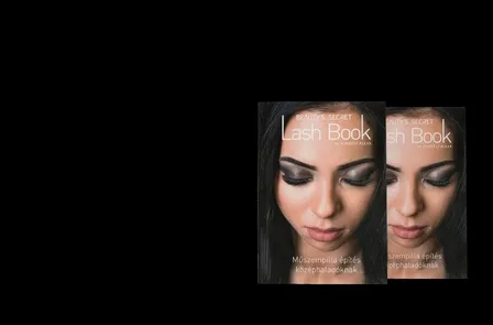 Két egymást átfedő „Lash Book” kiadvány borítóján sminkelt nők arca látható.